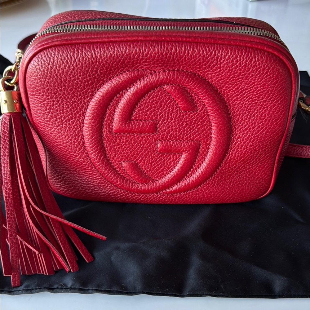 Gucci Soho Red Crossbody Bag with Iconic GG Logo